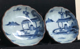 Fine pair of Blue and White Bowls. Republic Period. e. 20th c.