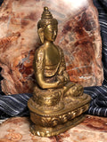 Medicine Buddha Dhyana Mudra w. Bowll  7” tall Cast Bronze Nepal. Contemporary. Medicine Buddha is a very powerful method for increasing healing powers both for oneself and others, overcoming the inner sickness of attachment, hatred, and ignorance.