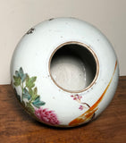 Lovely Bird and Flower Porcelain Jar with Script, dated 1913. China.