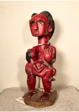 Polychrome Mother Statue on stand. Gabon.