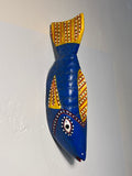 Vintage Hand Painted Bozo Fish Puppet, Mali Africa