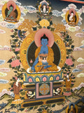Bhaiṣajyaguru - Medicine Buddha Thangka. Gangtey Monastery, Bhutan.