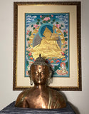 Strange Imports. Beautifully Cast Bust of Shakyamuni Buddha.  Nepal Copper with Brass Detailing.  Wonderful addition to a yoga room, meditation space or any mindful home.  Oṃ muni muni mahāmuni śākyamuni svāhā